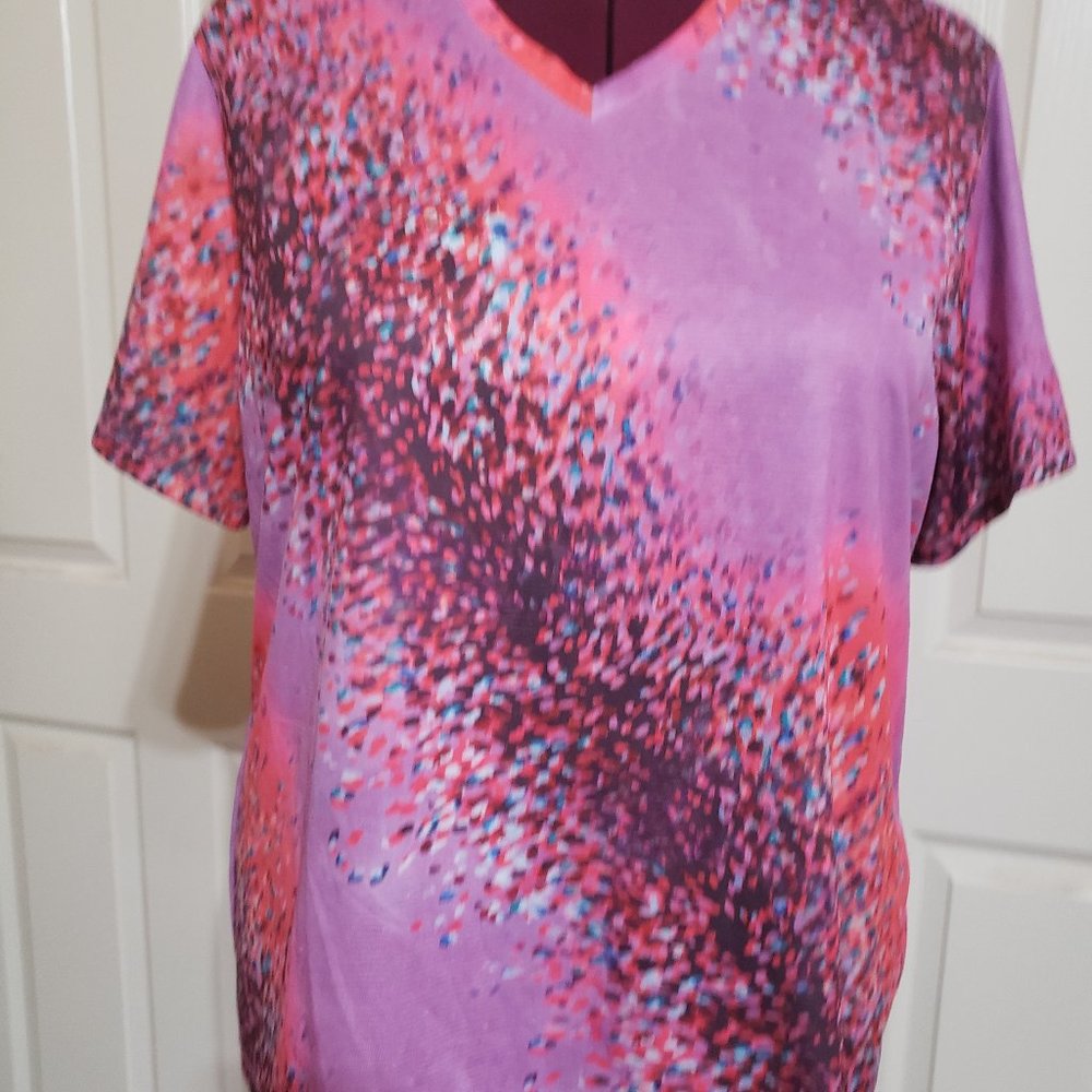 Pink Multi color Reel Legends Workout top